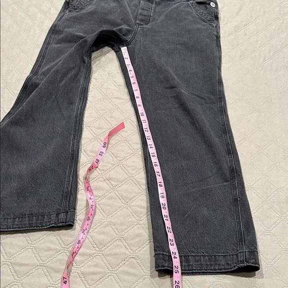 We The Free Boyfriend Washed Black High-Waisted Denim Overall. - Picture 9 of 15